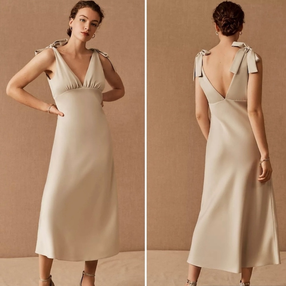 NWT BHLDN champagne Hudson Satin Charmeuse dress size 8